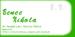 bence nikola business card